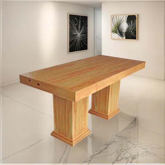 Mesa Asia Pata Central Minimal 160 X 80 Lustrada