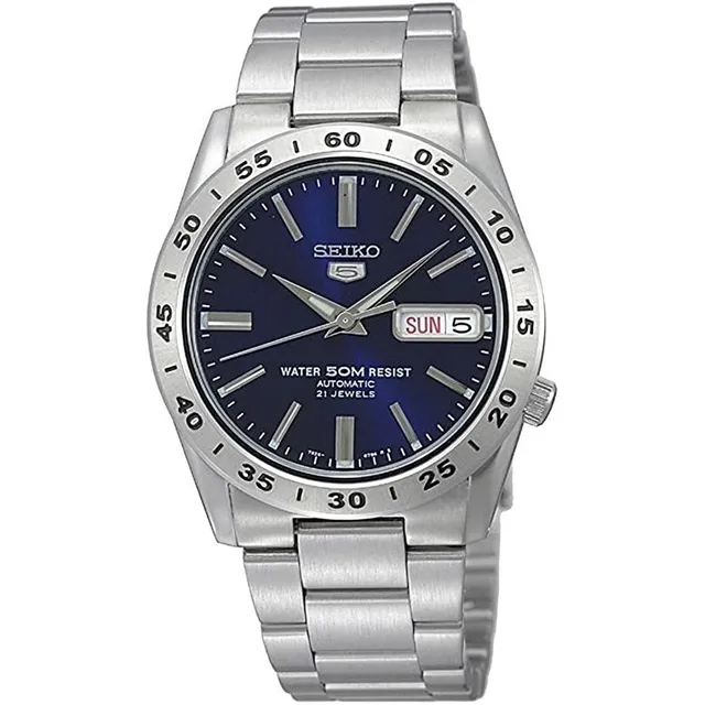Reloj Seiko 5 Snkd99 Hombre Con Calendario Acero Inoxidable Automático 50 Metros Fondo Azul Marino
