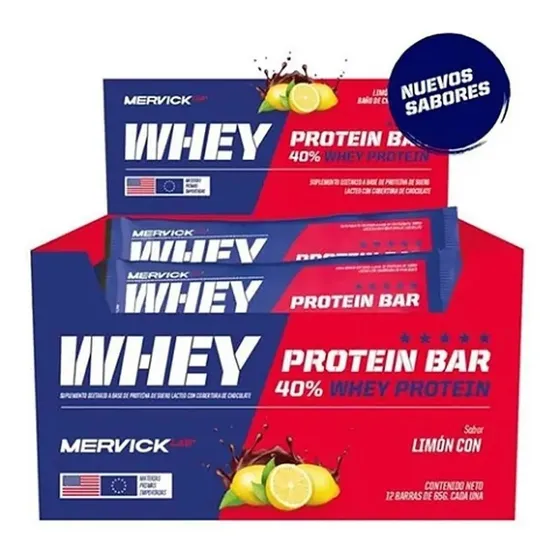 Barras Whey Protein Bar 54u 3 Cajas 65 Grs C/u Mervick