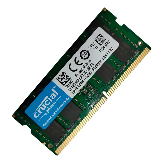 Memória RAM Notebook Ddr4 3200mhz 16gb Cl22 color verde Crucial ct16g4sfra32a sodimm