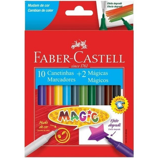 Canetinha Magic 10 Unid + 2 Marcadores MĂĄgicos Faber-castell Canetinha Magic 10 Unid + 2 Marcadores MĂĄgicos Faber-castell
