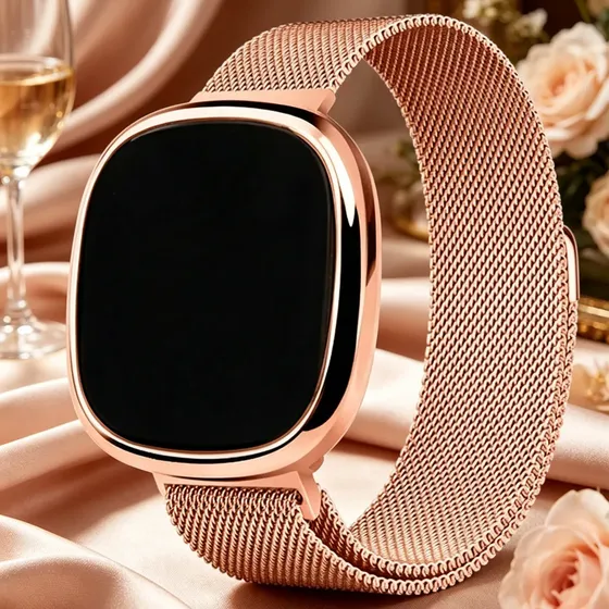 Relógio Eletrônico Led Quadrado Magnético, Presente Rose-gold