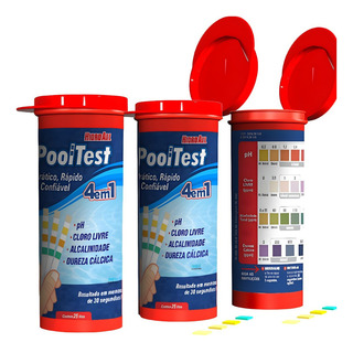 Fita Teste Ph Cloro Alcalinidade Dureza Pooltest 25 Tiras Fita Teste Ph Cloro Alcalinidade Dureza Pooltest 25 Tiras