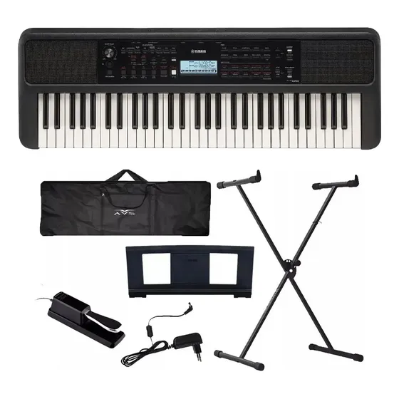 Teclado Arranjador Yamaha Psr-e383 E-383 Kit