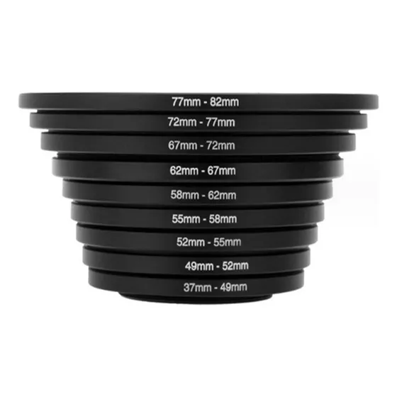 Anillos Adaptadores Extensores Filtros Camara 9pcs 37-82mm