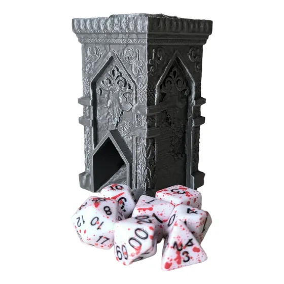 Torre De Dados Y Set De 7 Dados D&d Rol Dungeons And Dragons