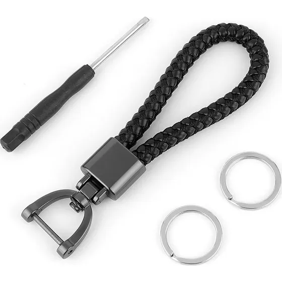 Chaveiro Luxo Metal Couro Elegante Premium Chave Carro Moto Cor Preto