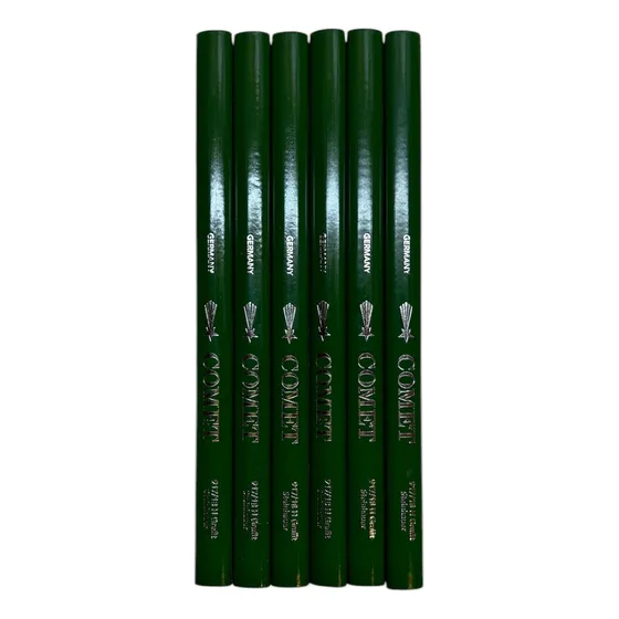 Lápiz Comet Verde Para Albañil 18cm Pack Por 6 Unidades Trazo Negro