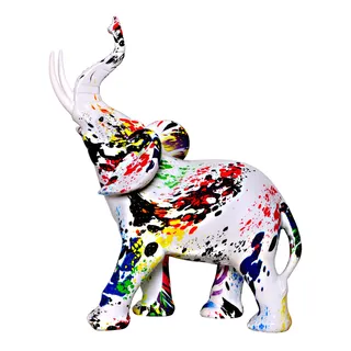 Idortybb Figura De Elefante De Lunares Coloridos, Escultura. Idortybb Figura De Elefante De Lunares Coloridos, Escultura.