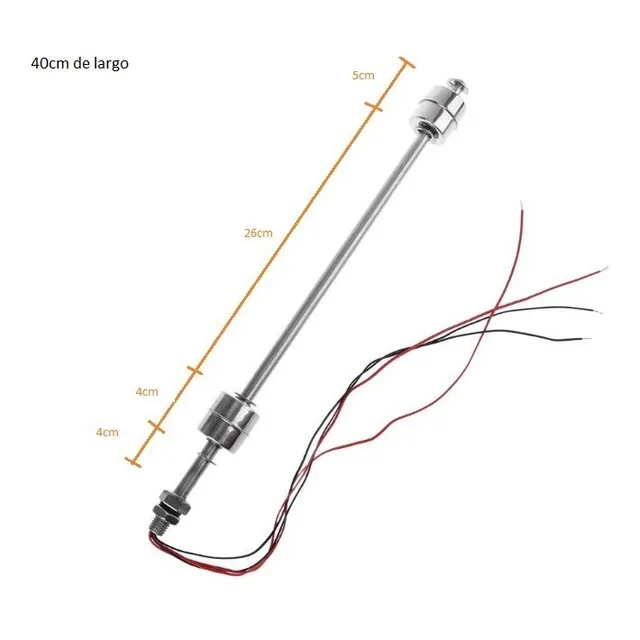 Sensor Flotador Liquido Doble Switch De 40cm Acero Inox
