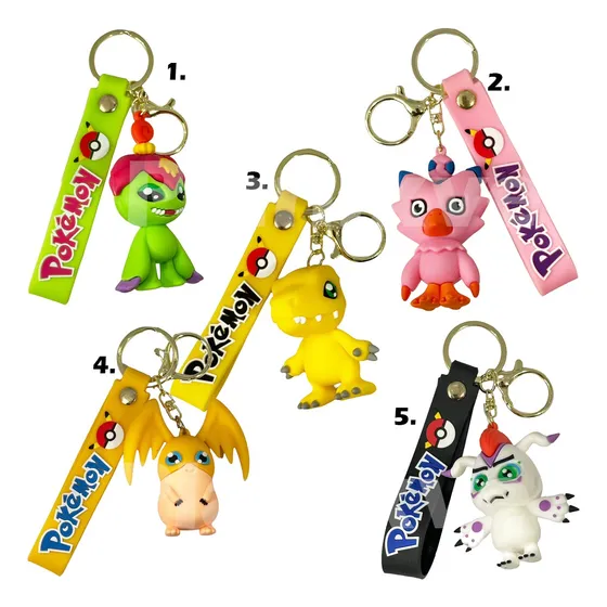 Llavero De Goma Figuras Digimon Agumon Patamon Anime 