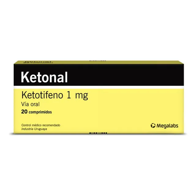Ketonal® 1mg X 20 Comprimidos | Ketotifeno