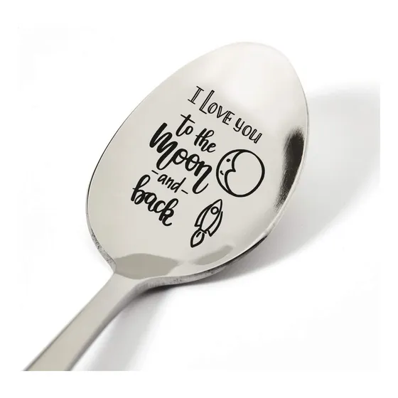 Cuchara Grabada Texto Ingl  I Love You The Moon And Back 
