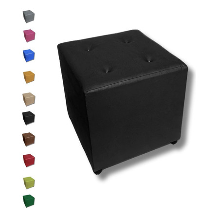 Puff Cubo Quadrado Banco Banquinho Decorativo 40x40 Cor Preto Couirno Puff Cubo Quadrado Banco Banquinho Decorativo 40x40 Cor Preto Couirno