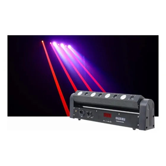 Barra Móvil 4x Led Rgb 4x Laser Rojo 5w Dmx512 Discoteca, Dj