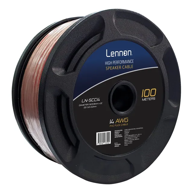 Cable De Audio Lennon 14awg 100mts Lnscc14
