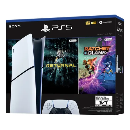 PlayStation Ps5 Digital Slim 1tb + Ratchet & Clark+ Returnal Color Blanco/negro PlayStation Ps5 Digital Slim 1tb + Ratchet & Clark+ Returnal Color Blanco/negro