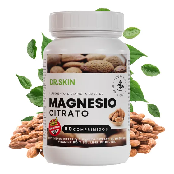 Magnesio de Citrato Suplemento Comprimidos Pastillas 60 | 400 mg | Dr Skin | ¡Mejora Tu Bienestar!