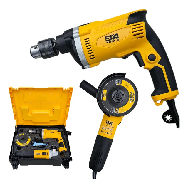 Kit Taladro Percutor 1/2 850w + Pulidora 5 1100w + Estuche