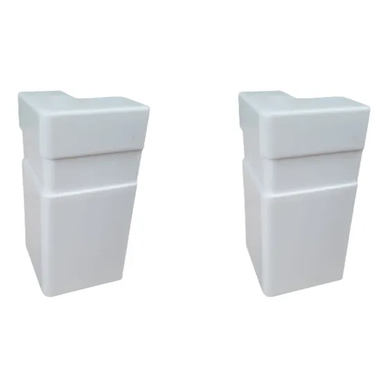 Kit 2 Canto Pronto Rodapé De Pvc Terminal Junção Emenda
