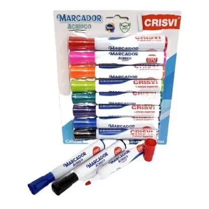 Estuche De Marcadores Crisvi Para Pizarra Acrilica 8 Unid.