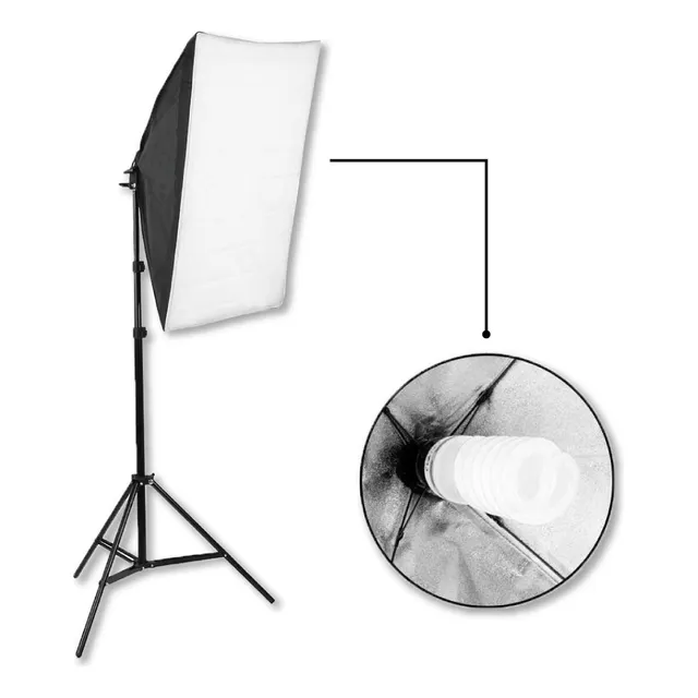 Kit Iluminación Softbox +socket X1+ Tripode Stand Fotografia