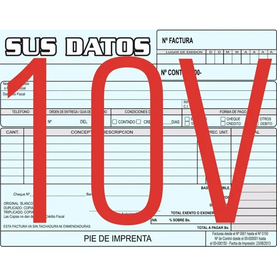 Pack De 2 Talonarios De Factura Por 10 V. Entrega 24 Horas 