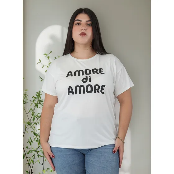 Remera Onyx Talle Grande Basica Lycra Amore Di Amor Mujer