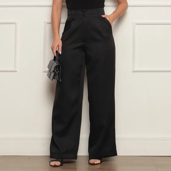 Calça Pantalona Alfaiataria Milano Versátil E Confortável
