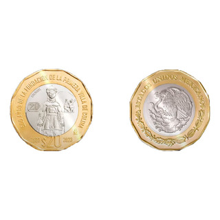 Moneda De Colima 20 Pesos Bimetálica Moneda De Colima 20 Pesos Bimetálica