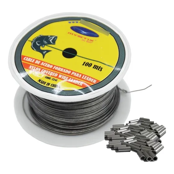 Cable De Acero Para Pesca Mystix 80lbs-100mts + Canuto 3