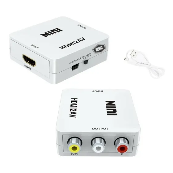 Mini Adaptador Conversor D Hdmi P/ Video 3rca Av  Cabo Hdmi