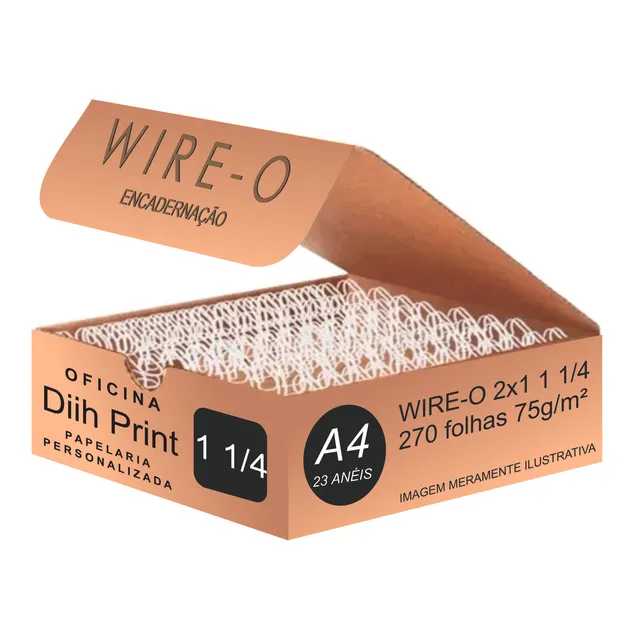 Wire-o 1 1/4 A4 Para 270 Folhas - Embalagem Com 12 Unid.
