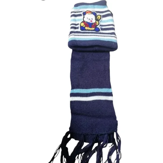Set Gorro Infantil + Bufanda Con Diseño 