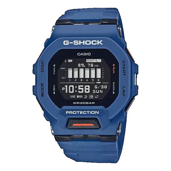 Reloj Casio G Shock Gbd-200-2jf Azul G-squad Color Del Fondo Negro
