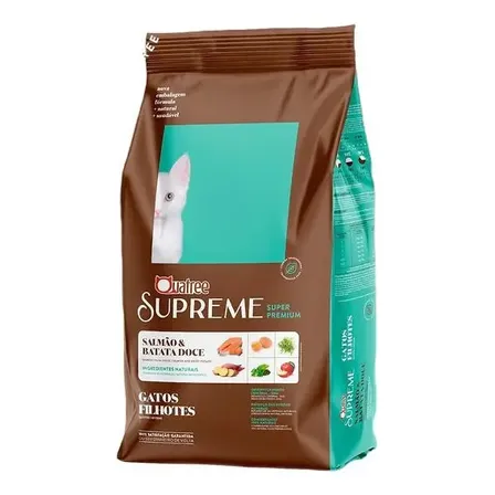 Kit 3pct Ração 3.03 kg Quatree Supreme Gatos Filhotes Salmao