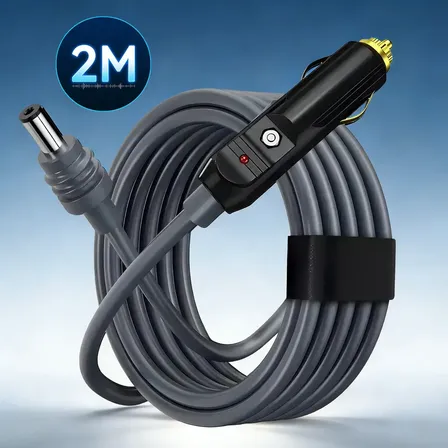 Cabo 12v / 24v Starlink Mini Conector Vedação 2 Metros, Conector Vedação Carregamento Carro Veicular Acendedor De Cigarro, Dc Cabo Alimentação Energia Fonte Adaptador Sistema Proteção Cinza 127/220v