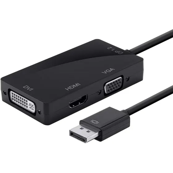 Adaptador 3 En 1 Display Port A Hdmi Dp A Vga Y Dvi