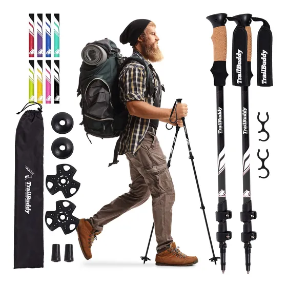 Bastones De Senderismo Trailbuddy, Ligeros Y Plegables