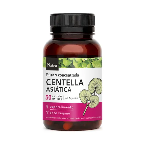 Suplemento Centella Asiática Pura Y Concentrada X 50 Cápsula