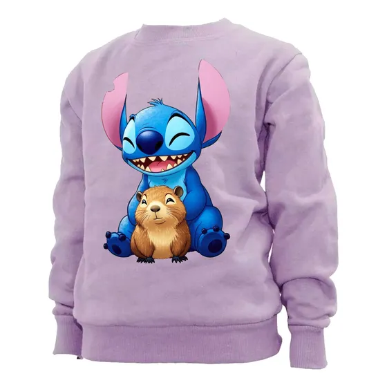 Buzo Algodon  Felpa Stitch Y Capibara