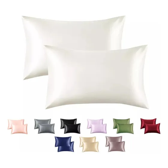 2 Fundas De Almohada Satén Tipo Seda Suave 76x50 - Otec