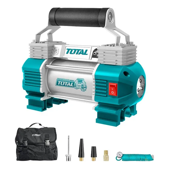 Compresor Para Auto Full 12v 110psi Con Luz + 6 Piezas Total