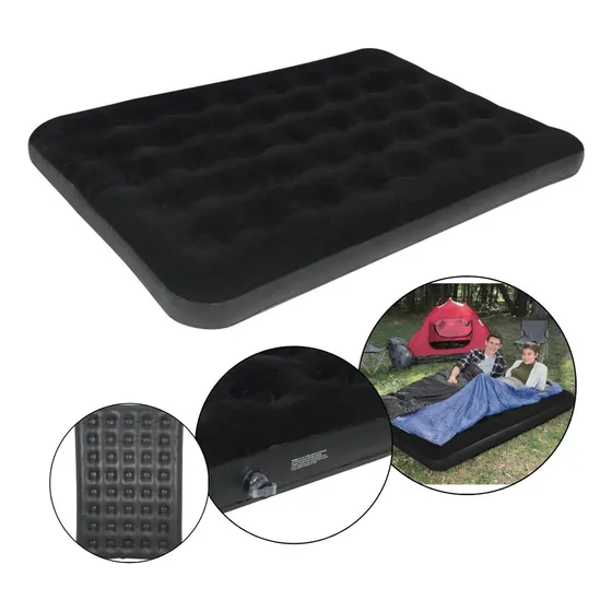 Colchão Ar Inflavel Grande Casal 300kg Resistente Aveludado Cor Preto