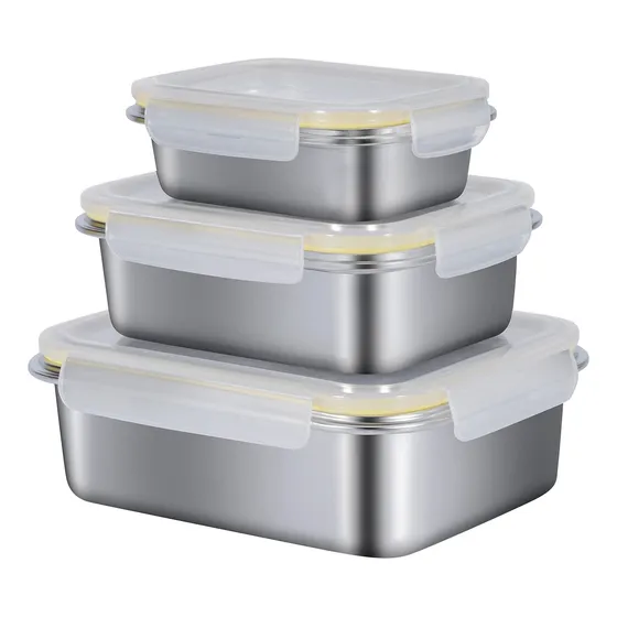 Tikafu 18/8 Envases De Alimentos De Acero Inoxidable 74g86