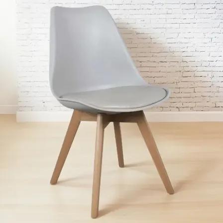 Silla Tulip / Eames Acolchada Estructura De La Silla Gris Asiento Negro