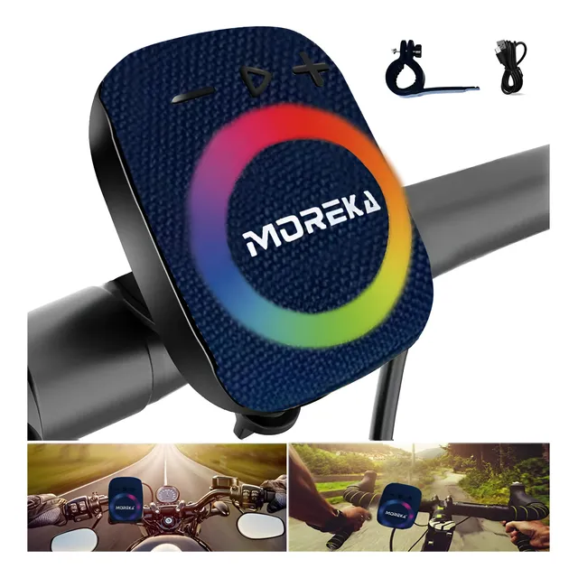 Moreka Altavoz Bluetooth Inalámbrico Para Bicicleta Rgb Led