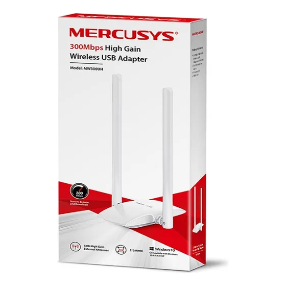 Adaptador Internet Wifi Usb Mercusys 2 Antena 5dbix2 300mbps