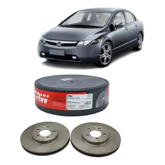 Par Disco Freio Dianteiro Honda New Civic Crx Original Trw