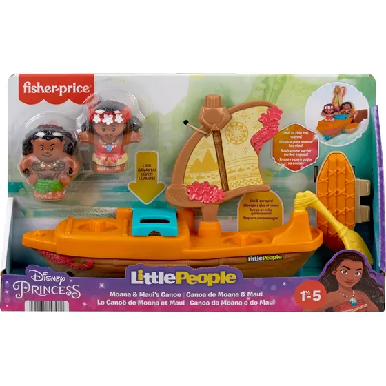 Little People - Canoa De Moana Y Maui - 30 Cm De Largo - 